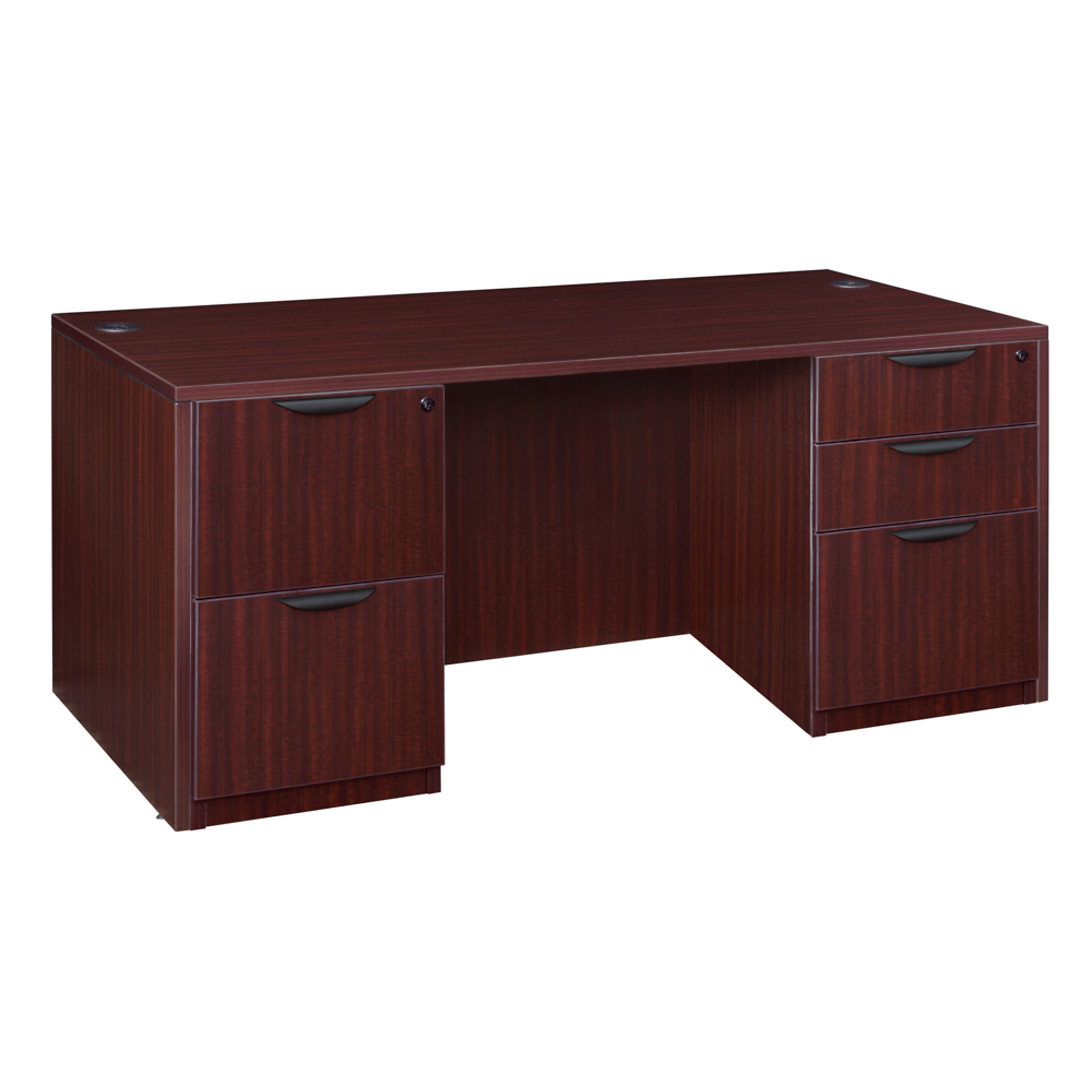 Regency Legacy Office Desk with Double Full Pedestal — 71in. x 35in., Mahogany, Lockable Drawers, Model# LDPF7135MH